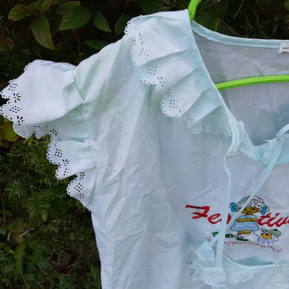 🍓Baby Doll Eyelet Top Kuwaii Pocket Boho - Picture 5 of 8